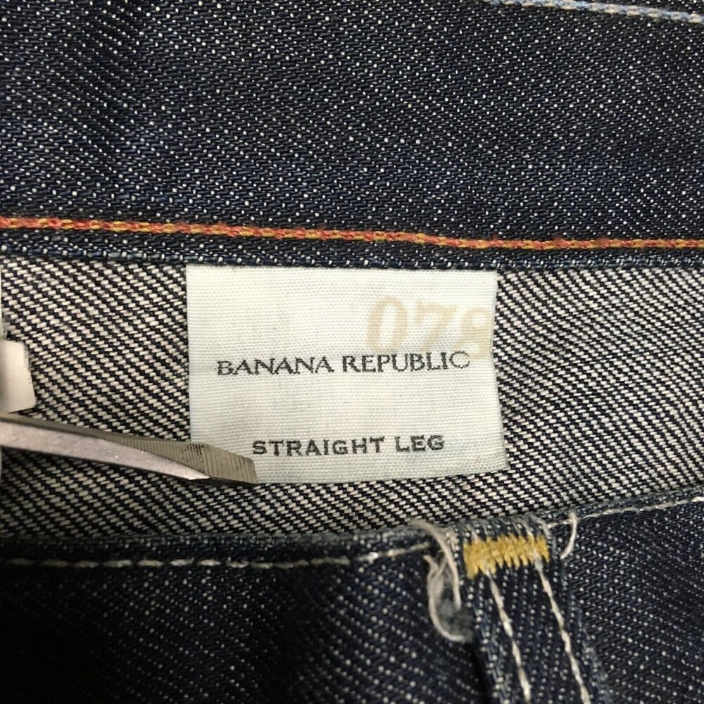 Banana Republic Men Straight Leg Blue Jeans size 36x32 Raw Look Denim Button Fly - Picture 7 of 16
